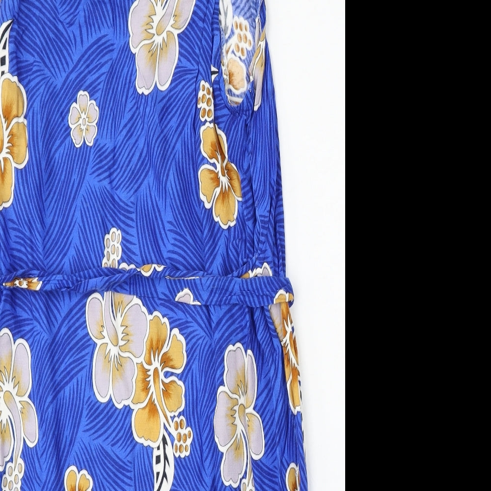 TMJ Womens Blue Geometric Rayon Shift  Size XL  Round Neck