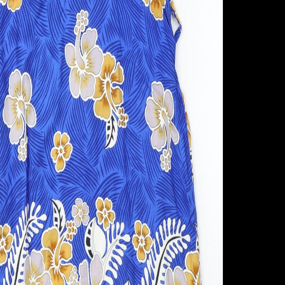 TMJ Womens Blue Geometric Rayon Shift  Size XL  Round Neck