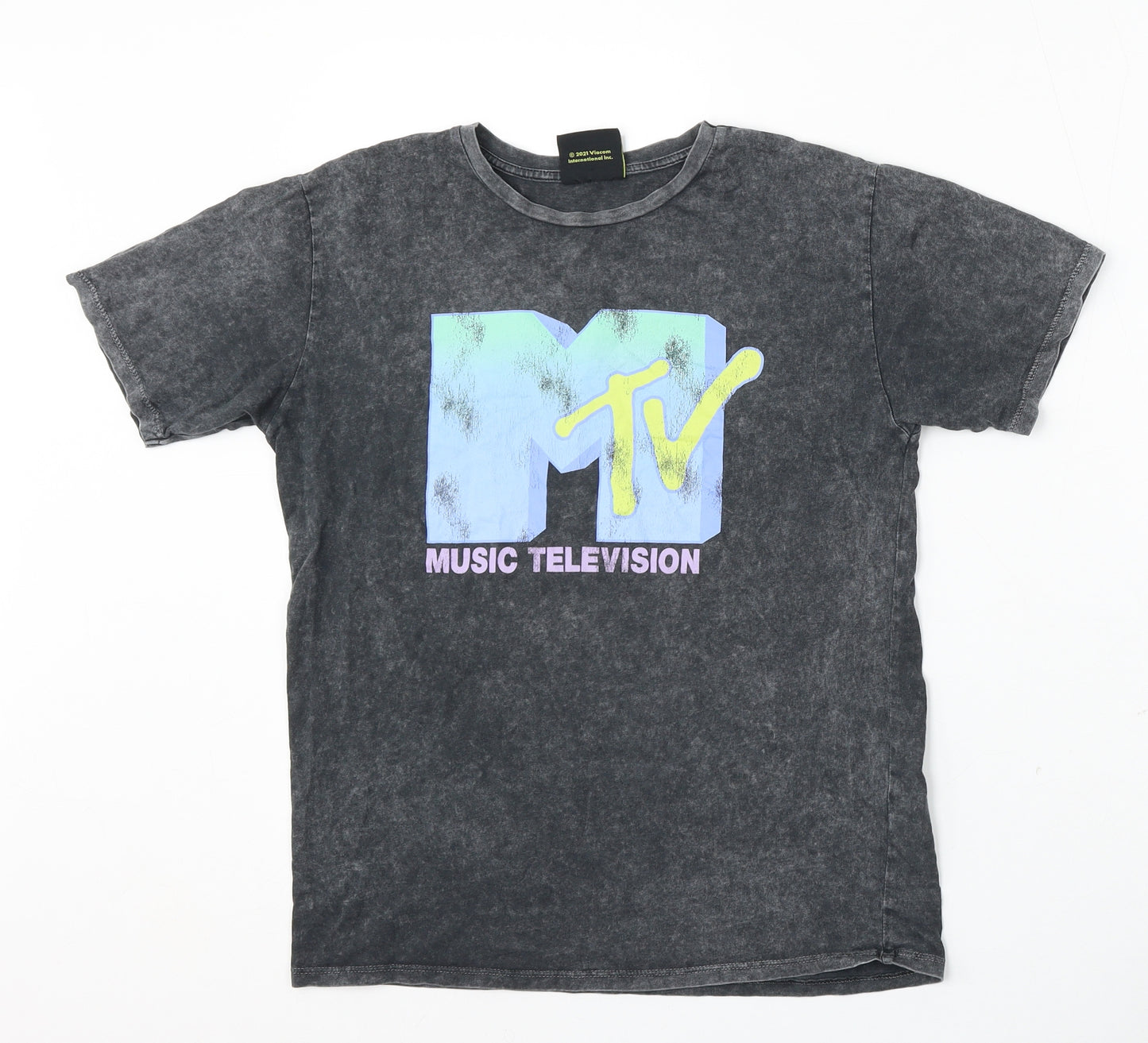 George Boys Grey  Cotton Basic T-Shirt Size 10 Years Round Neck  - MTV