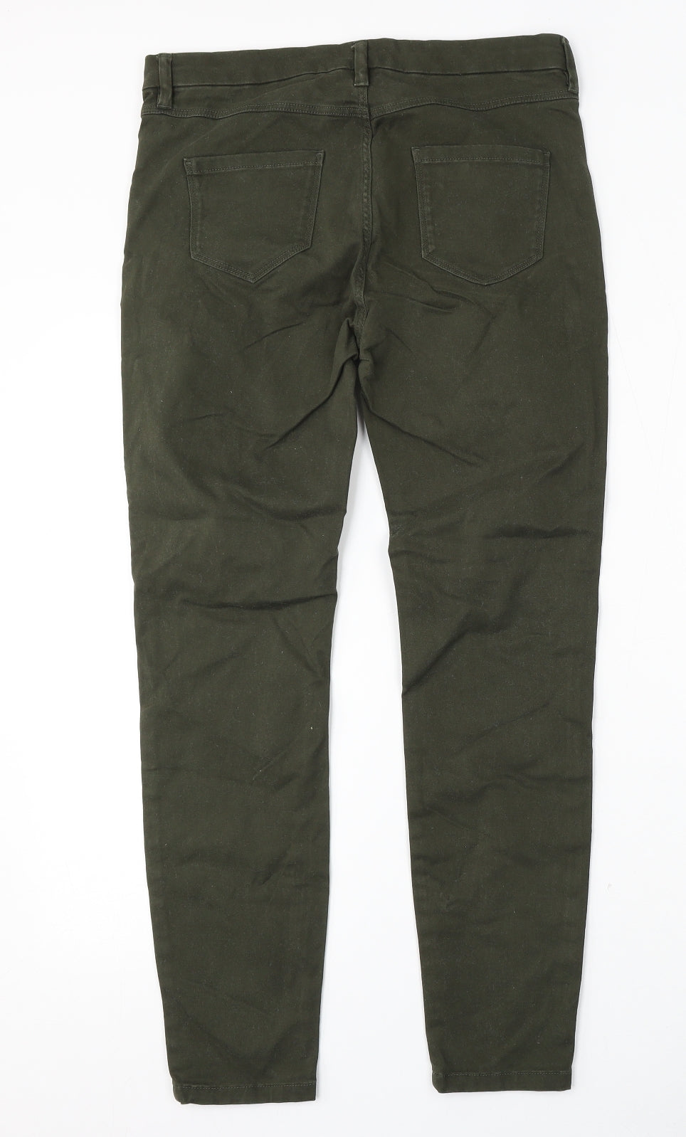 River Island Womens Green  Cotton Straight Jeans Size 10 L28 in Regular Button