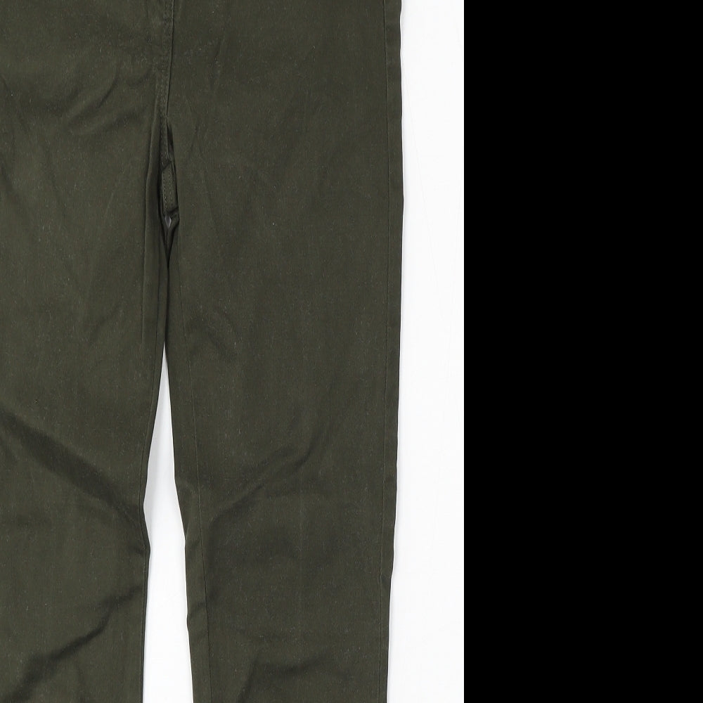 River Island Womens Green  Cotton Straight Jeans Size 10 L28 in Regular Button