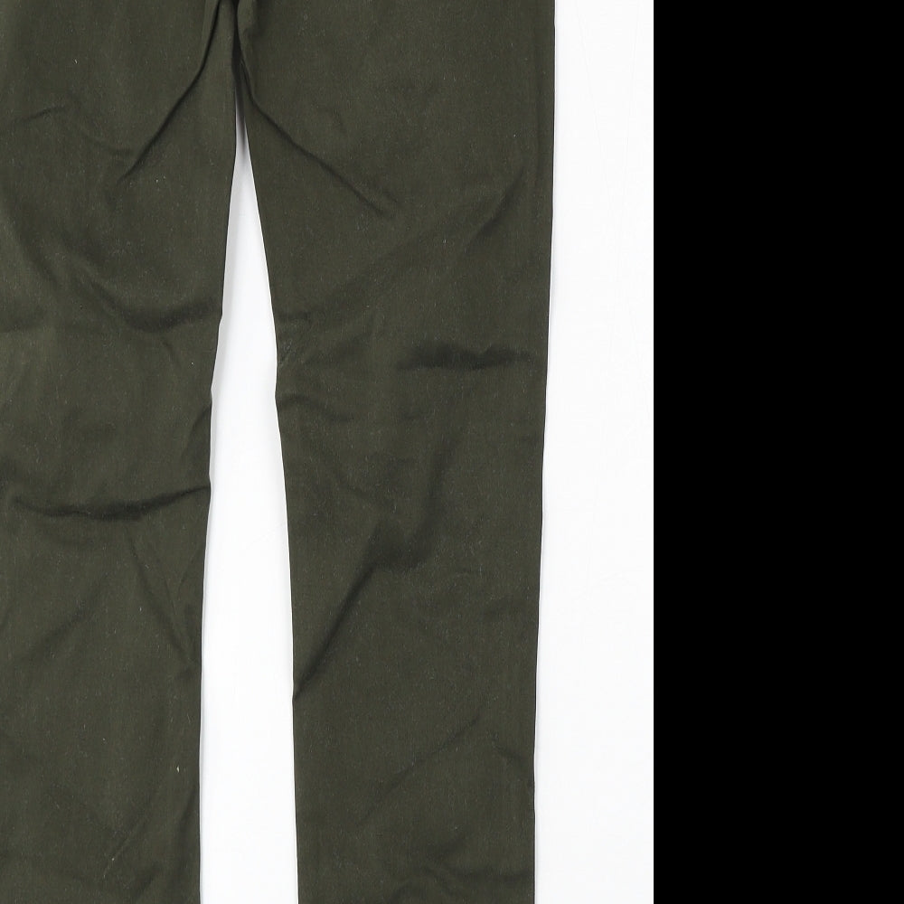 River Island Womens Green  Cotton Straight Jeans Size 10 L28 in Regular Button