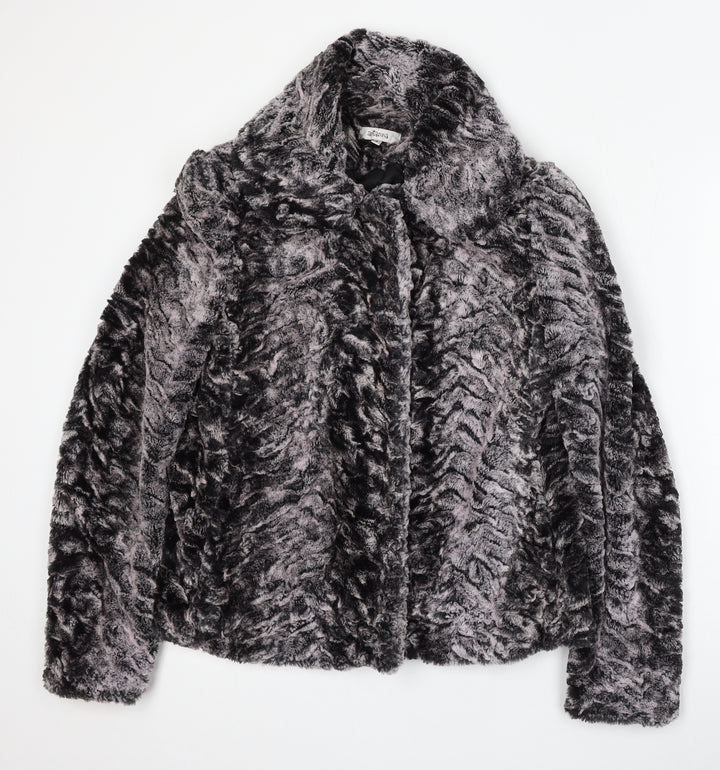 Arianna Womens Silver Jacket Size 8 Hook & Eye