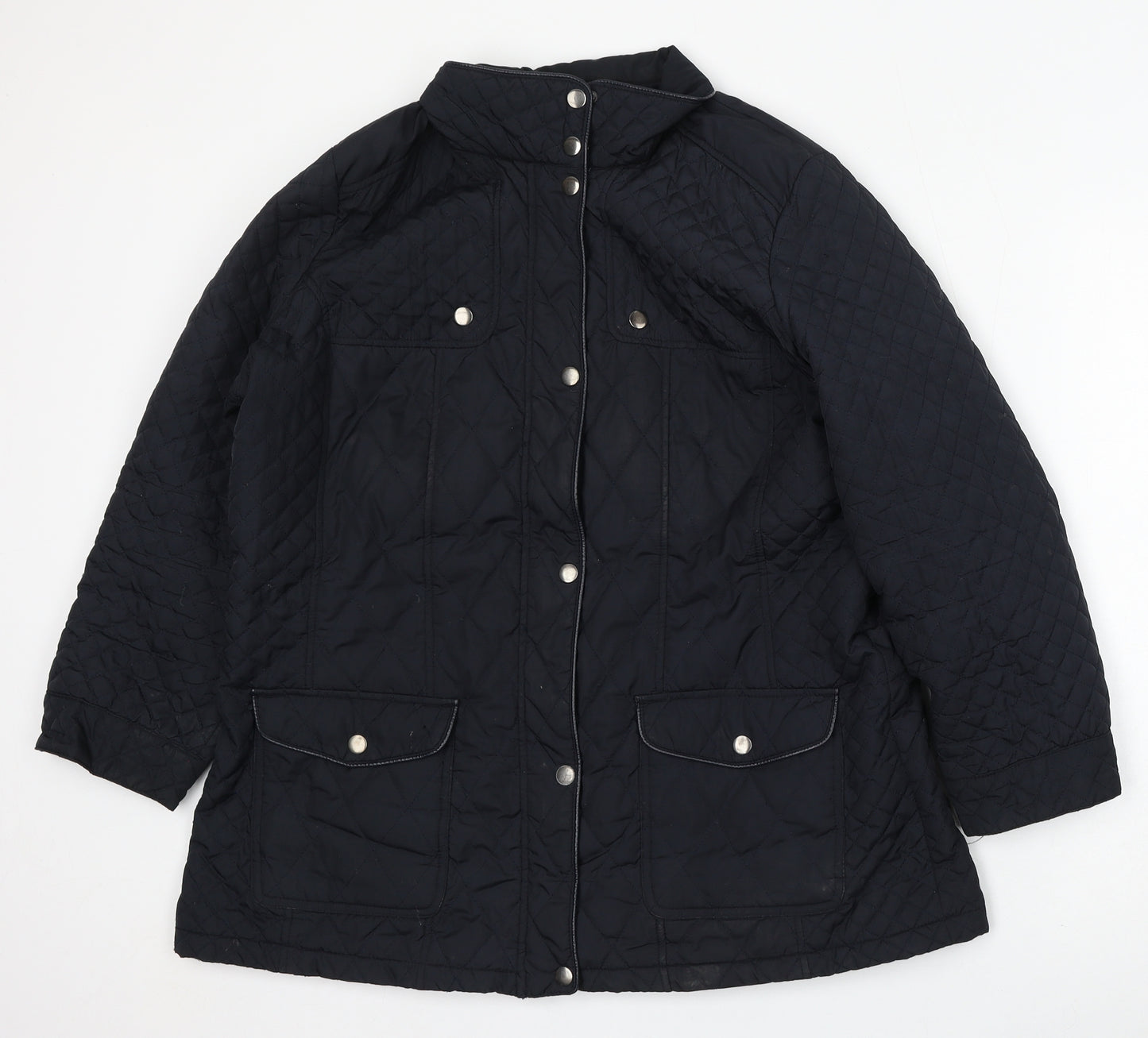Wallis Womens Blue Argyle/Diamond  Jacket  Size 16  Zip