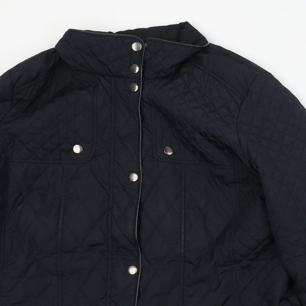 Wallis Womens Blue Argyle/Diamond  Jacket  Size 16  Zip