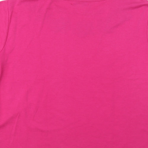 Annabelle Womens Pink  Cotton Basic T-Shirt Size M Roll Neck