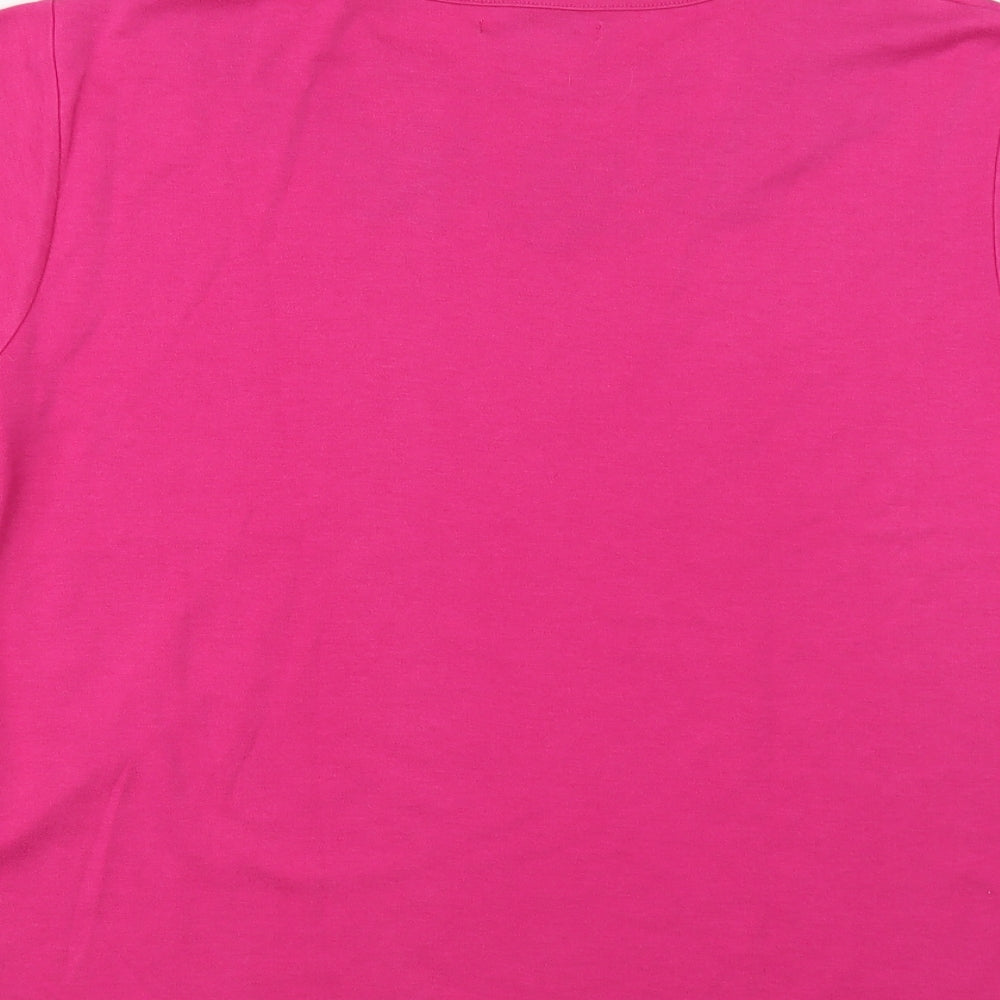 Annabelle Womens Pink  Cotton Basic T-Shirt Size M Roll Neck