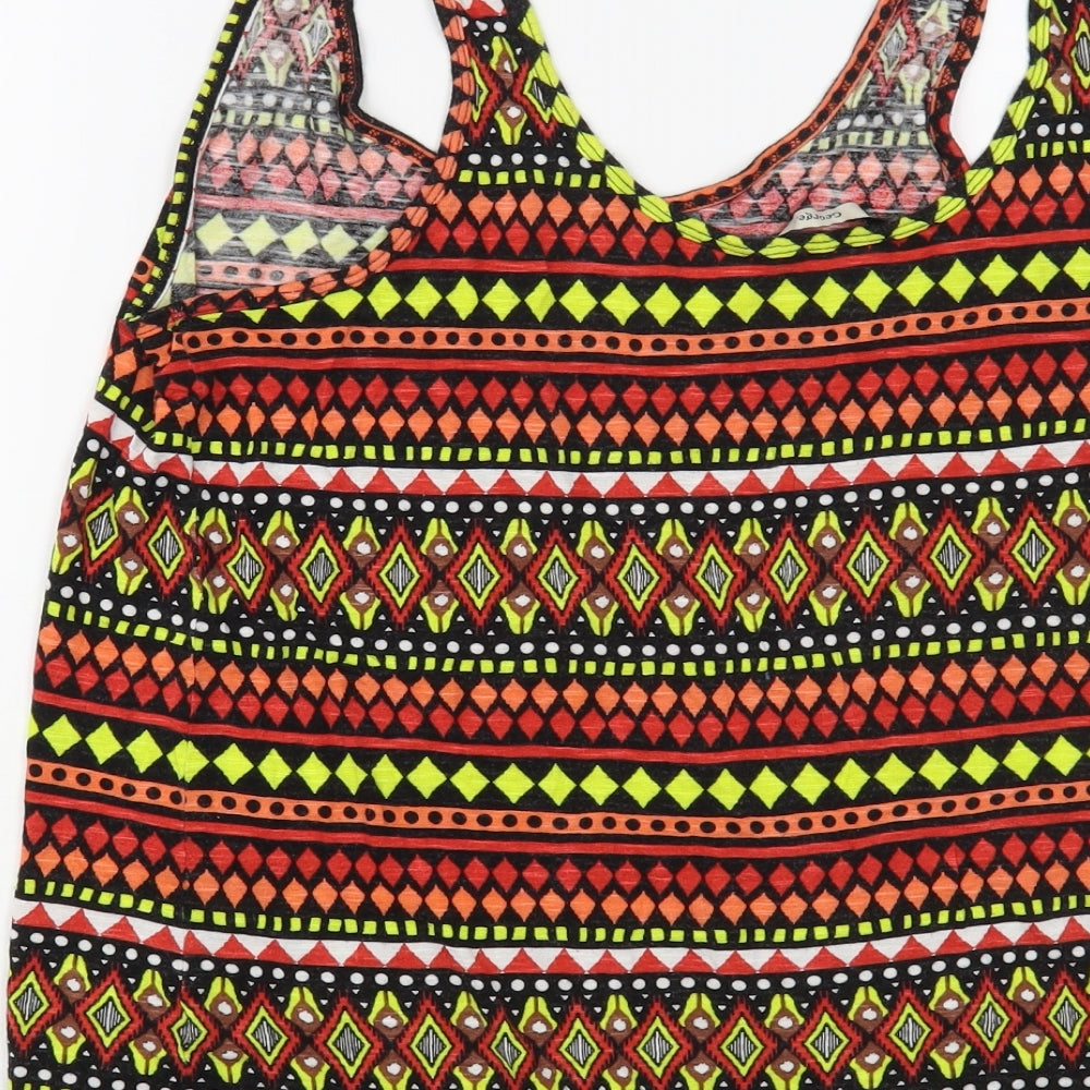 George Womens Multicoloured Geometric Viscose Basic Tank Size 14 Scoop Neck