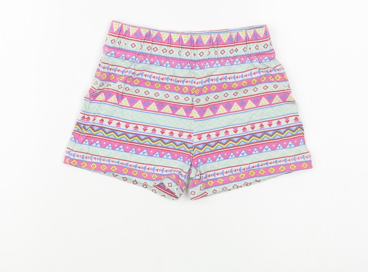 Dunnes Stores Girls Multicoloured Geometric Cotton Bermuda Shorts Size 6 Years  Regular