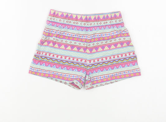 Dunnes Stores Girls Multicoloured Geometric Cotton Bermuda Shorts Size 6 Years  Regular