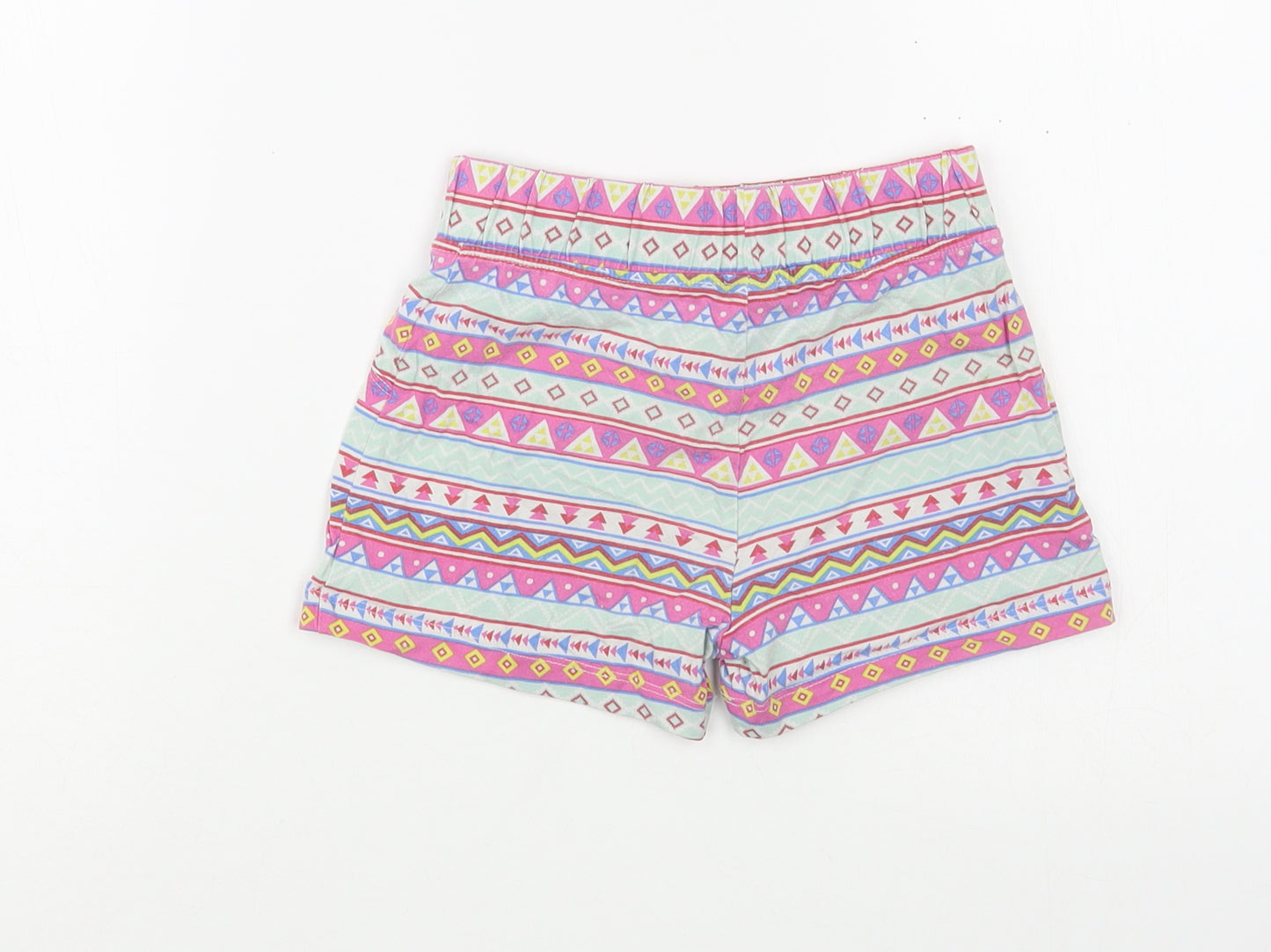 Dunnes Stores Girls Multicoloured Geometric Cotton Bermuda Shorts Size 6 Years  Regular