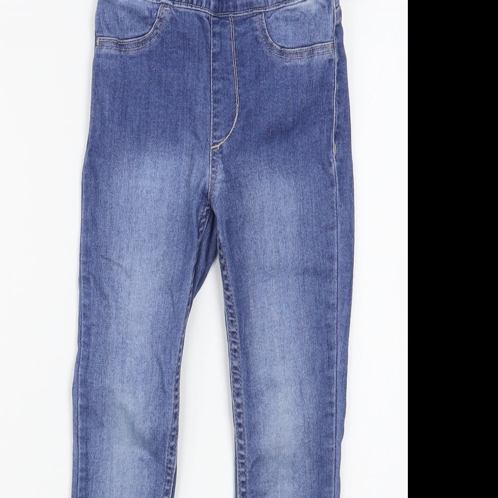 H&M Girls Blue  Cotton Skinny Jeans Size 4-5 Years  Regular
