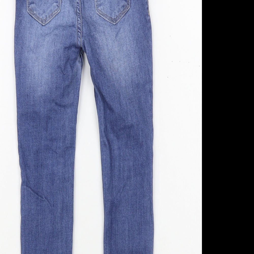 H&M Girls Blue  Cotton Skinny Jeans Size 4-5 Years  Regular
