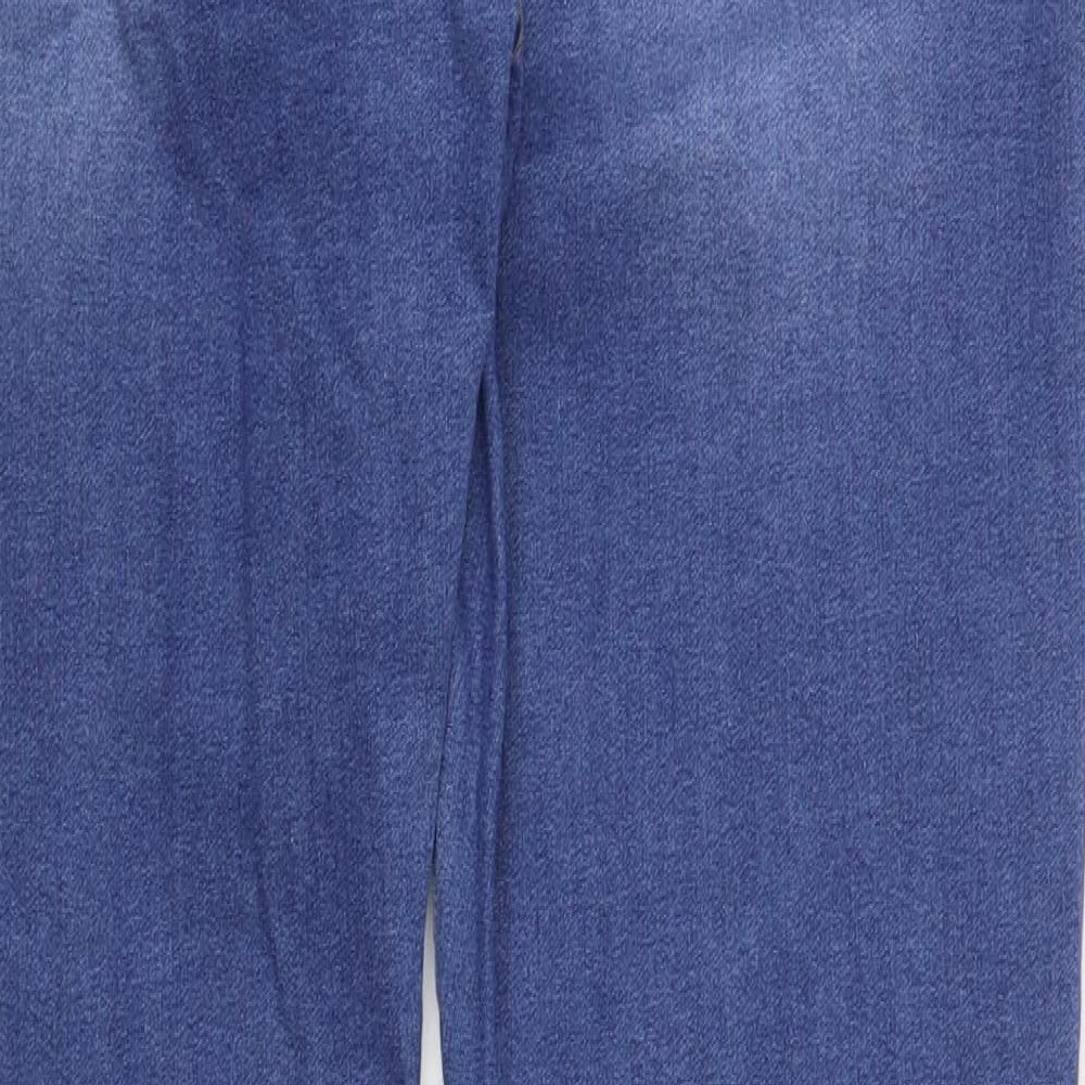 Boohoo Womens Blue  Cotton Skinny Jeans Size 14 L30 in Regular Button