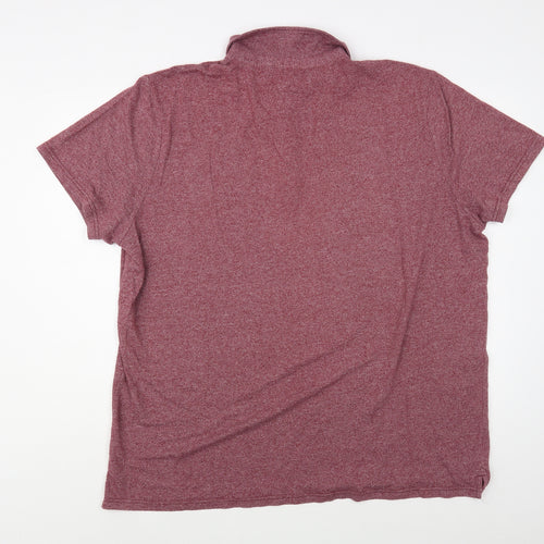George Mens Red  Polyester  Polo Size 2XL Collared Button