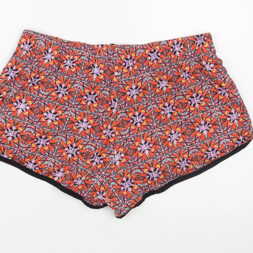George Womens Red Geometric Cotton Hot Pants Shorts Size 14 L3 in Regular Drawstring