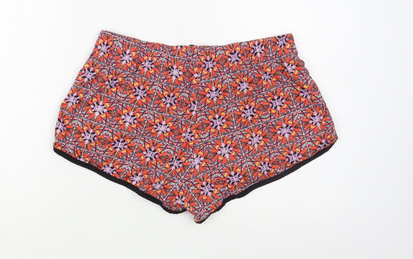 George Womens Red Geometric Cotton Hot Pants Shorts Size 14 L3 in Regular Drawstring