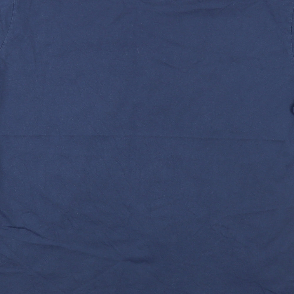 Pretty Green Mens Blue  Cotton  T-Shirt Size XL Crew Neck