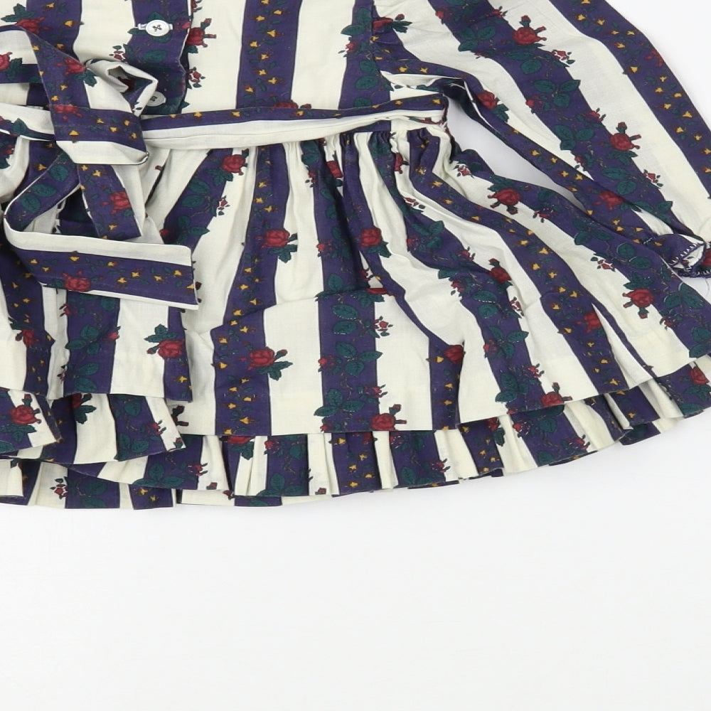 Pretty Originals Baby Blue Striped Cotton Trousers Set Outfit/Set Size 9-12 Months  Button
