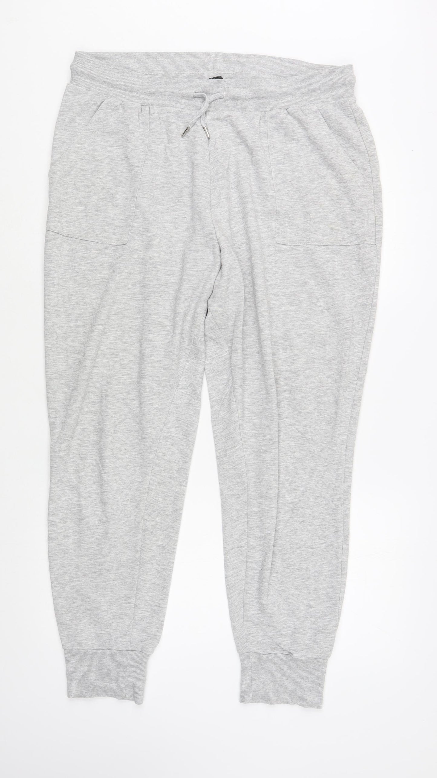 George Womens Grey  Cotton Jogger Trousers Size L L28 in Regular Drawstring