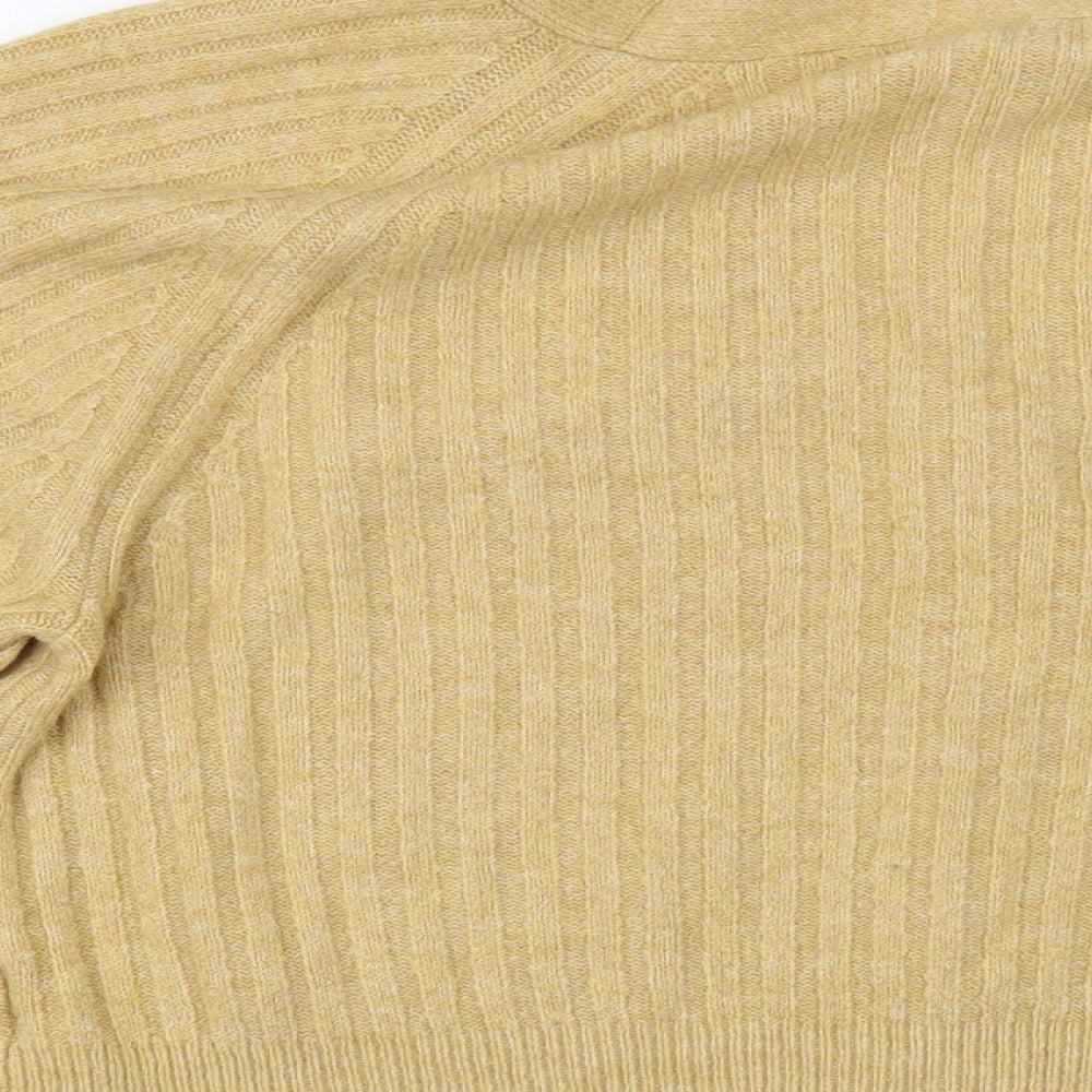 George Womens Beige V-Neck  Acrylic Cardigan Jumper Size 16