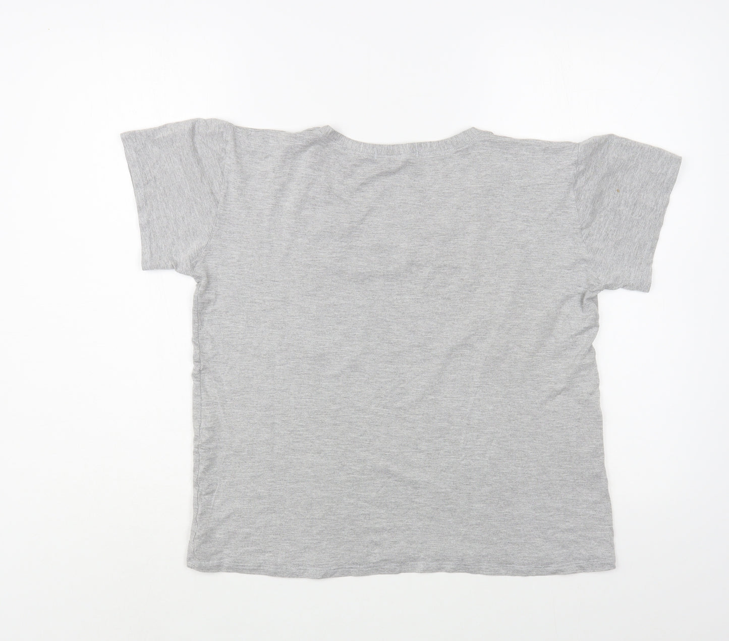 Bench Womens Grey  Cotton Basic T-Shirt Size XL Boat Neck