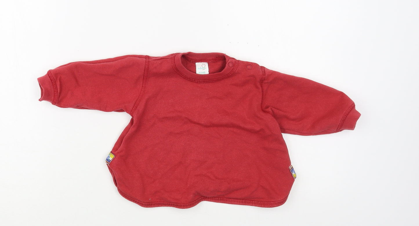 Adams Baby Red  Cotton Pullover Jumper Size 6-9 Months  Snap