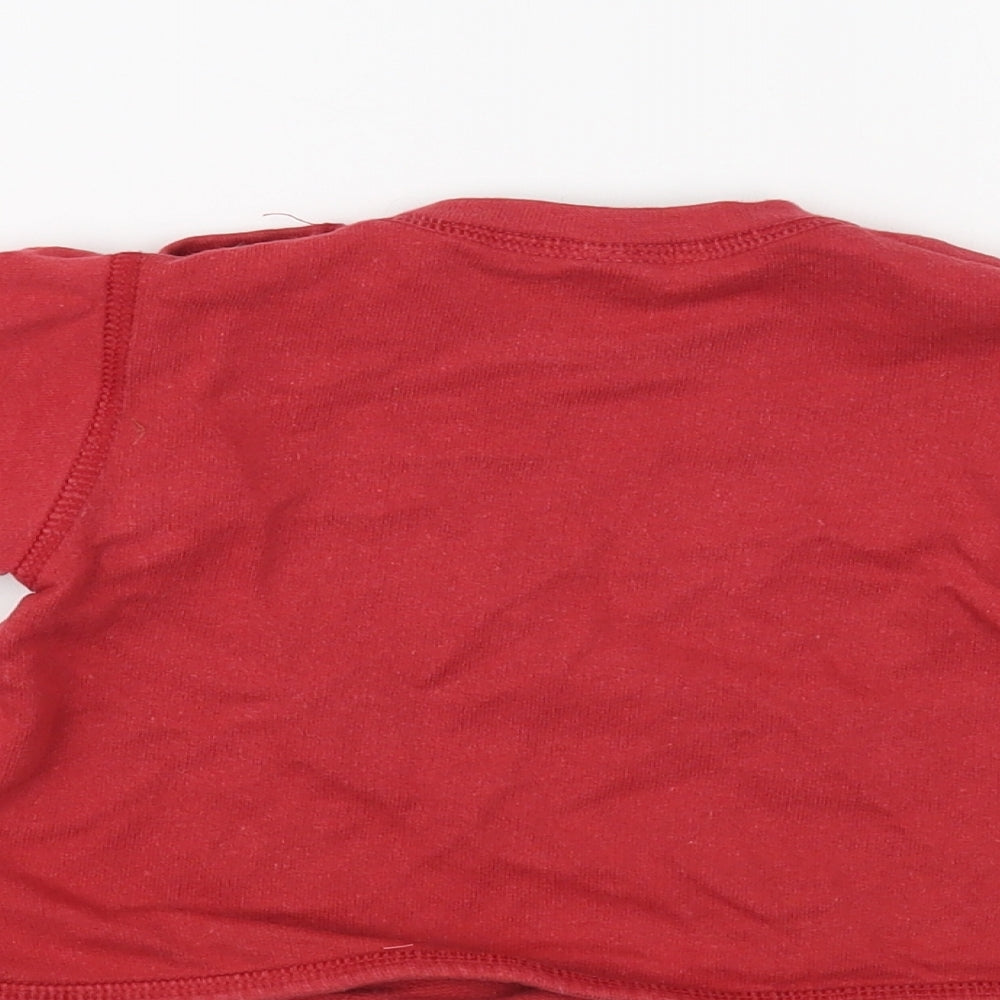 Adams Baby Red  Cotton Pullover Jumper Size 6-9 Months  Snap