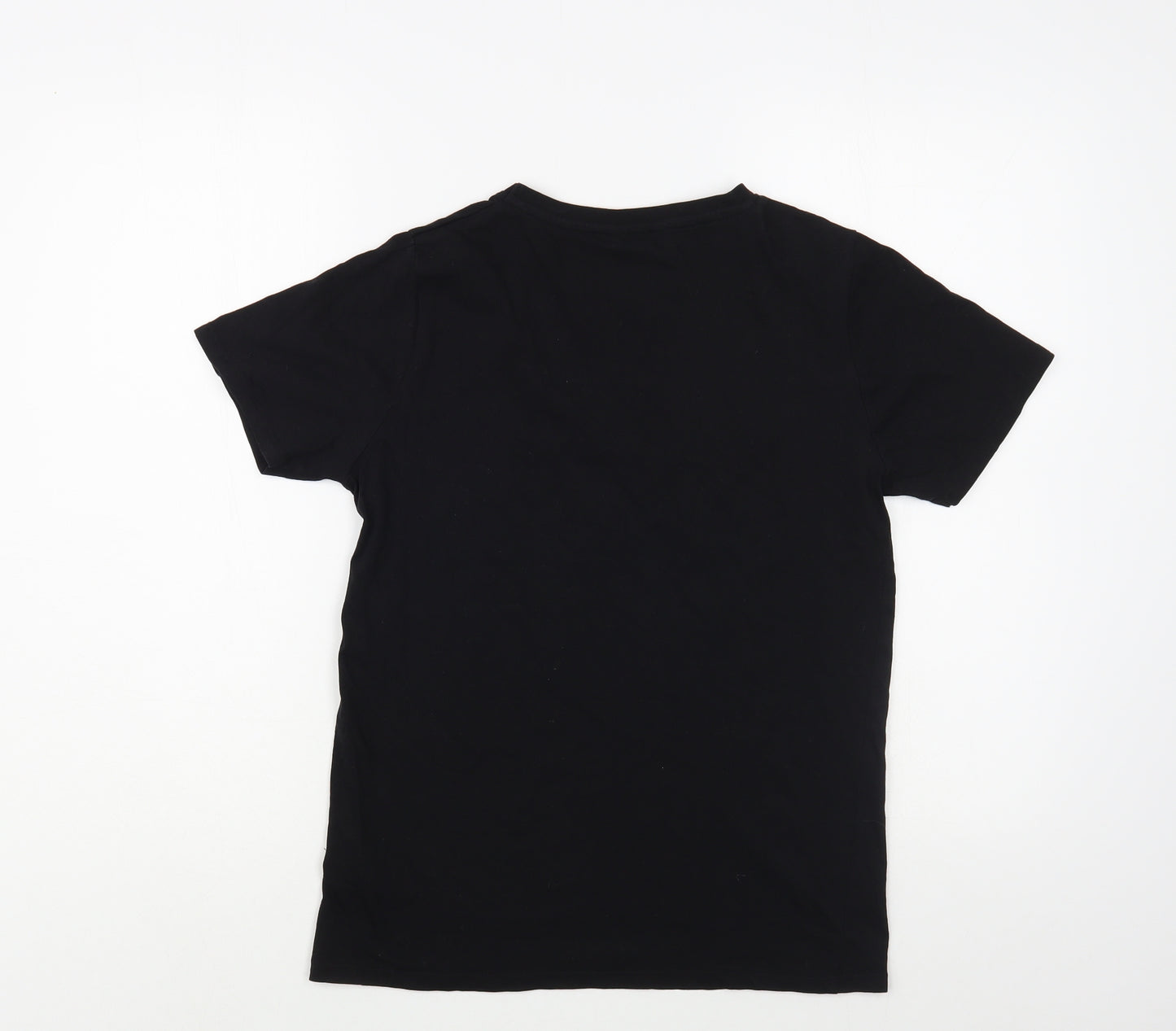 New Look Womens Black  Cotton Basic T-Shirt Size 10 Crew Neck
