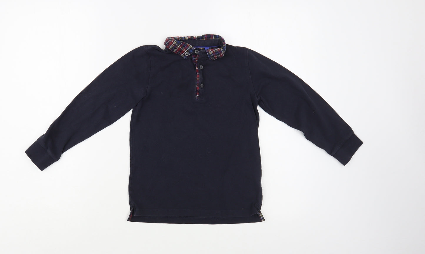 NEXT Boys Blue  Cotton Basic Polo Size 6 Years Collared Button