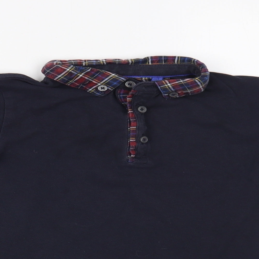 NEXT Boys Blue  Cotton Basic Polo Size 6 Years Collared Button