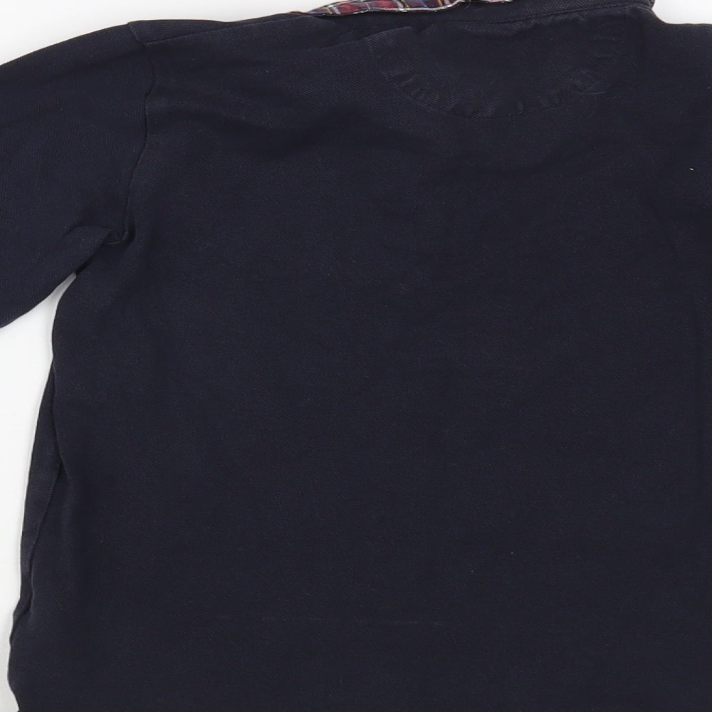 NEXT Boys Blue  Cotton Basic Polo Size 6 Years Collared Button