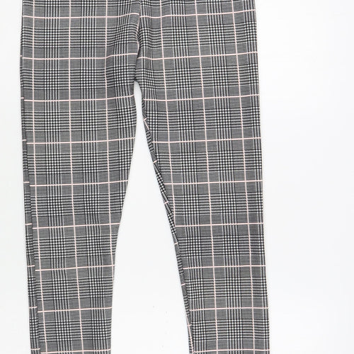 PRETTY LITTLE THING  Womens Grey Plaid Polyester Jegging Leggings Size 4 L32 in