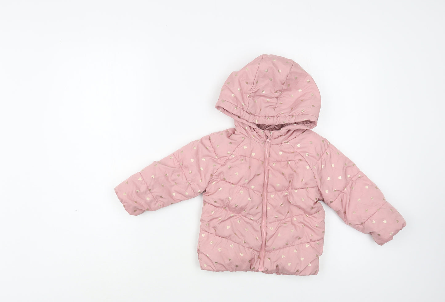 F&F Baby Pink Geometric  Basic Jacket Jacket Size 18-24 Months   Zip