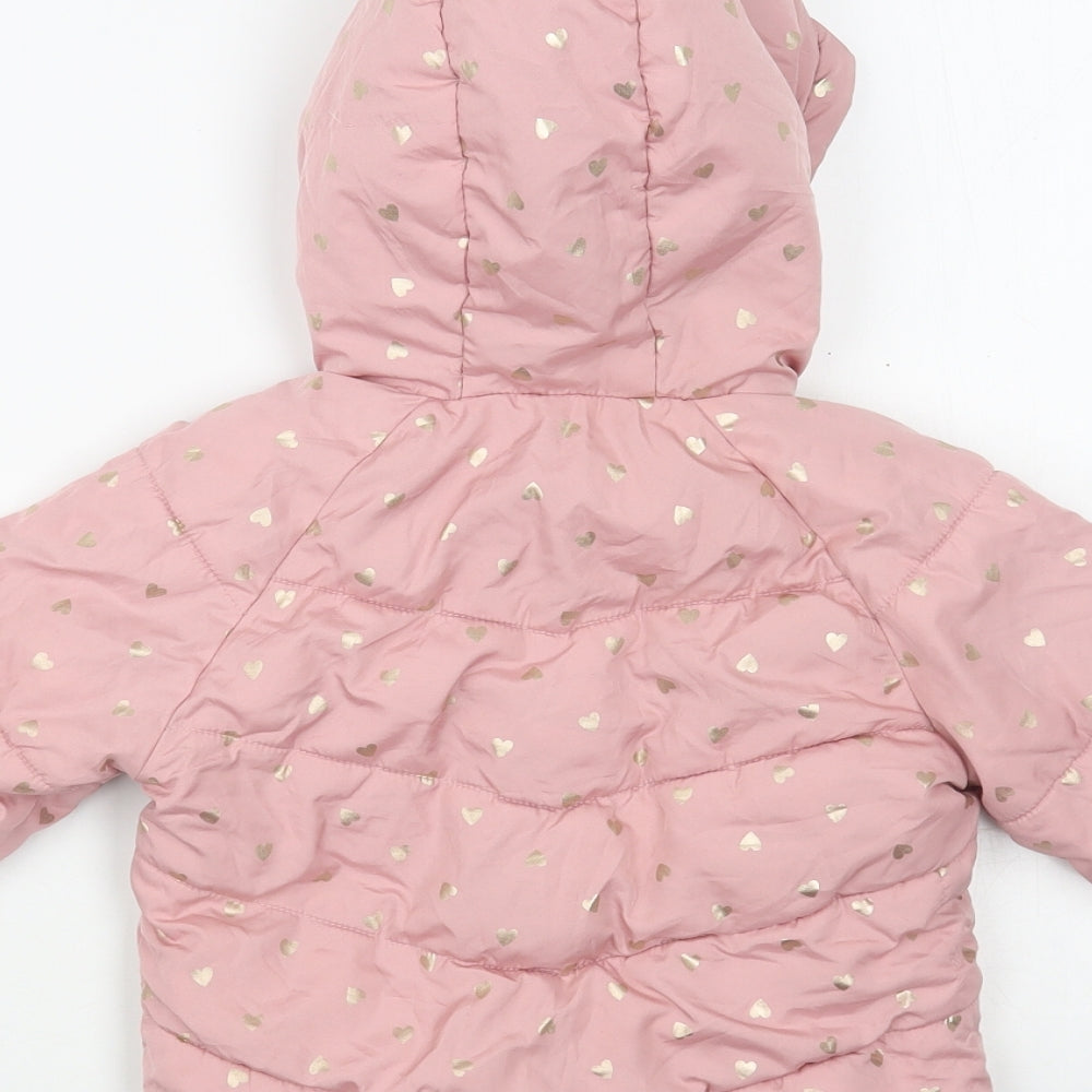 F&F Baby Pink Geometric  Basic Jacket Jacket Size 18-24 Months   Zip