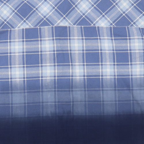 NEXT Womens Blue Plaid Cotton Basic Button-Up Size 12 Collared