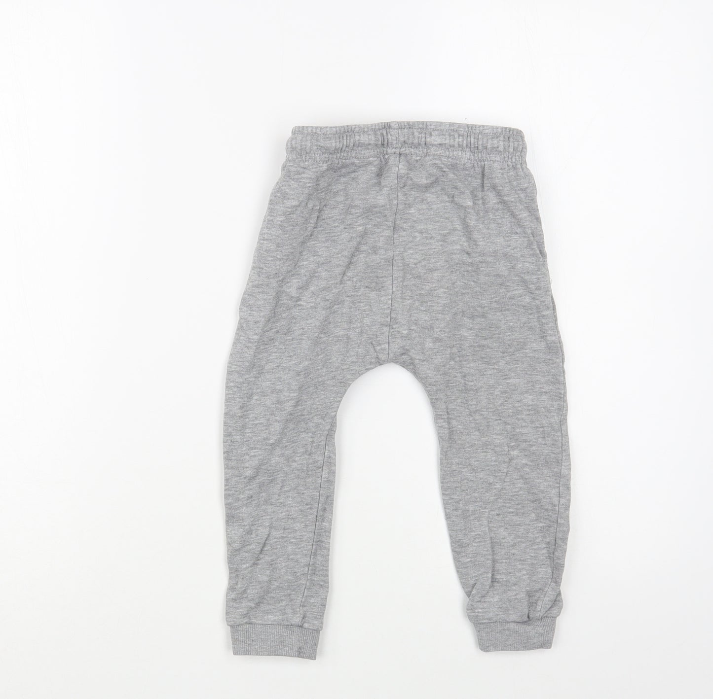 George Boys Grey  Cotton Jogger Trousers Size 2-3 Years  Regular Drawstring
