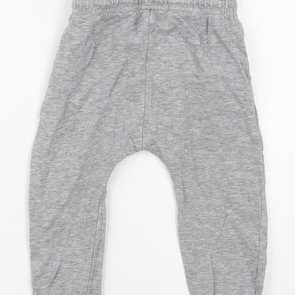 George Boys Grey  Cotton Jogger Trousers Size 2-3 Years  Regular Drawstring