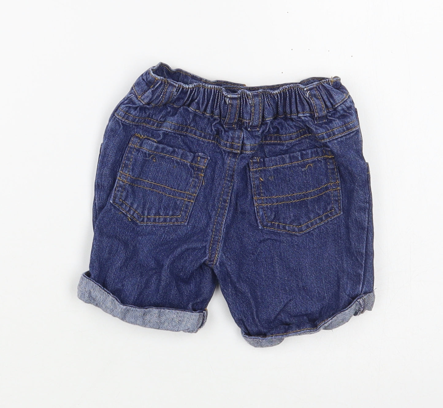 Primark Baby Blue  Cotton Cropped Trousers Size 9-12 Months  Snap