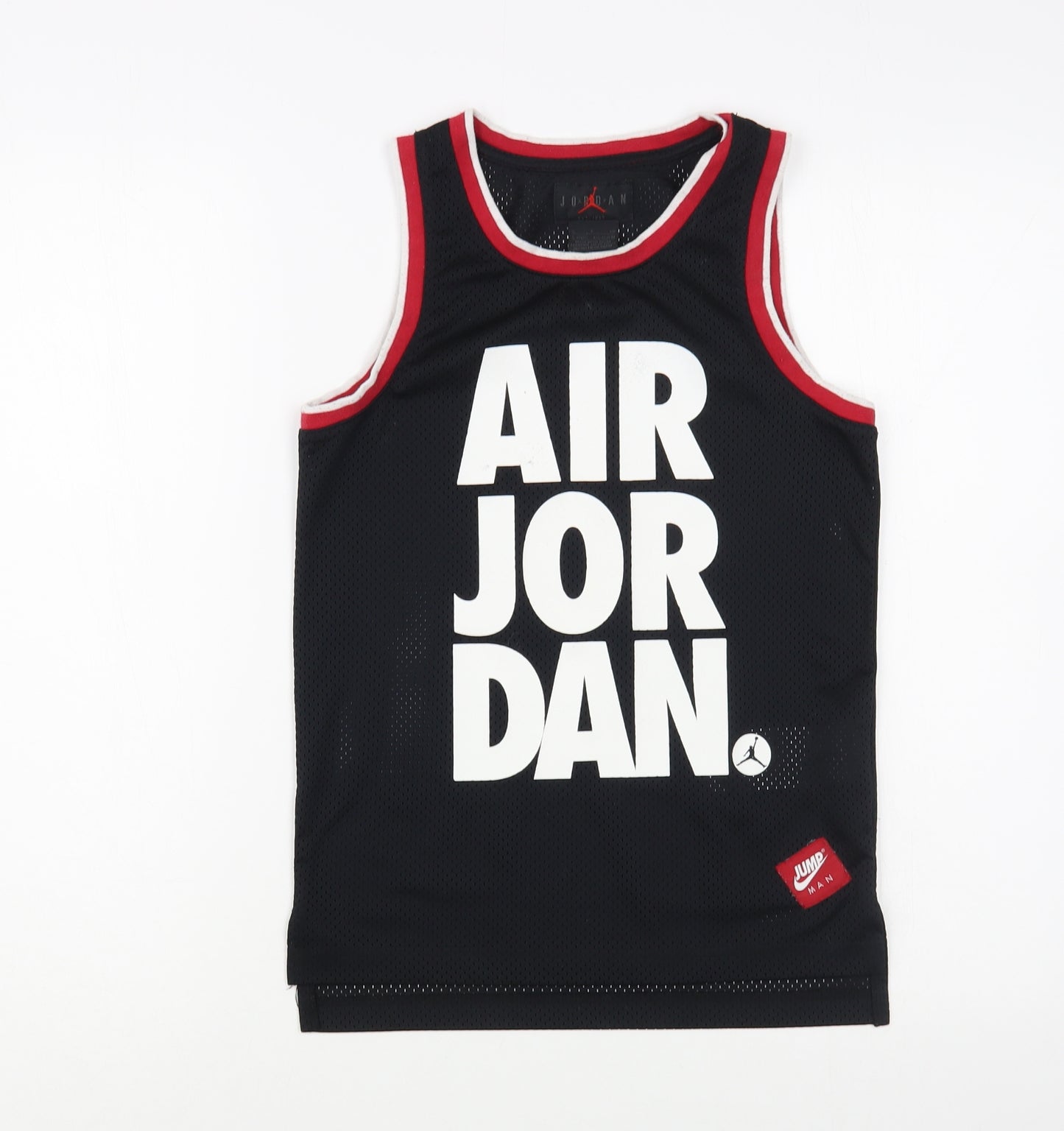 Jordan Boys Black  Polyester Pullover Tank Size 8-9 Years Round Neck Pullover