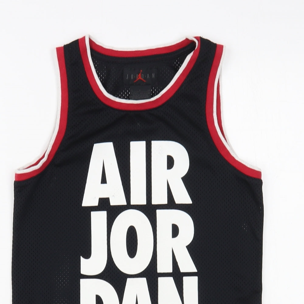 Jordan Boys Black  Polyester Pullover Tank Size 8-9 Years Round Neck Pullover