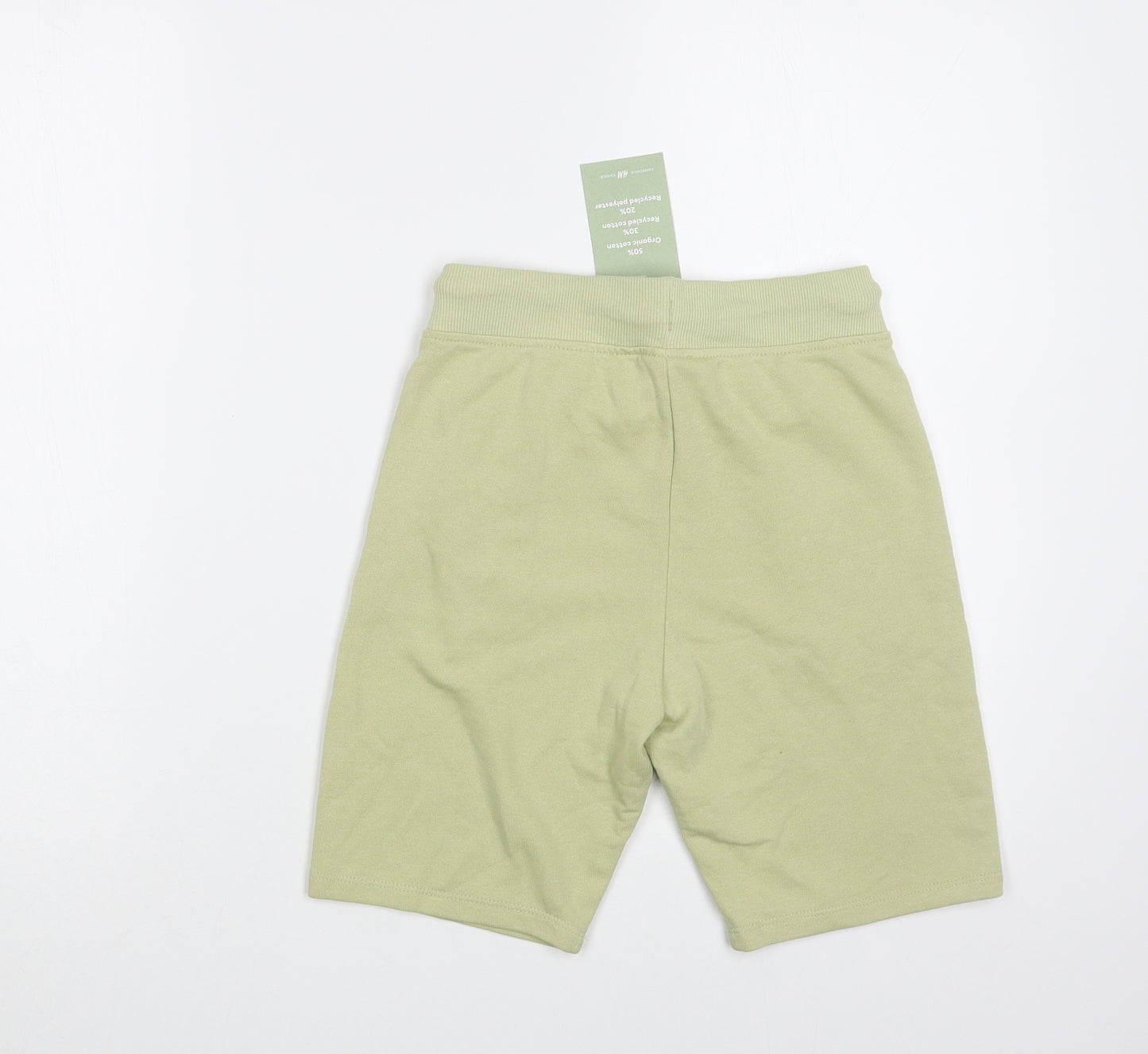 H&M Boys Green  Cotton Sweat Shorts Size 9-10 Years  Regular Drawstring