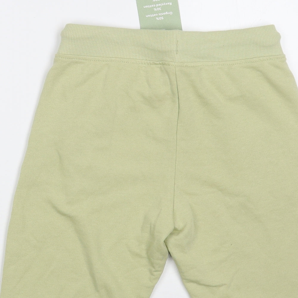 H&M Boys Green  Cotton Sweat Shorts Size 9-10 Years  Regular Drawstring