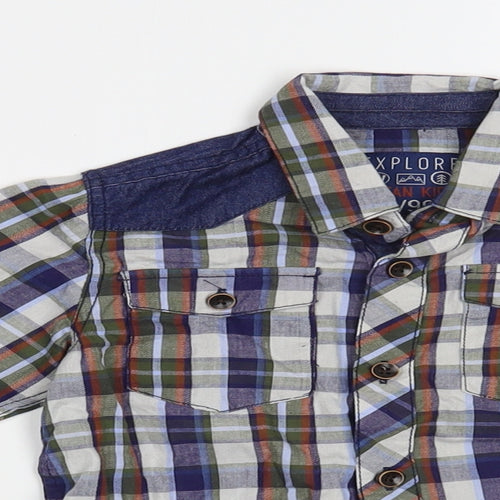 Losan Boys Multicoloured Plaid Cotton Basic Button-Up Size 3 Years Collared Button