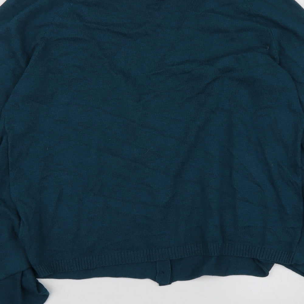 George Womens Green V-Neck  Viscose Cardigan Jumper Size 10