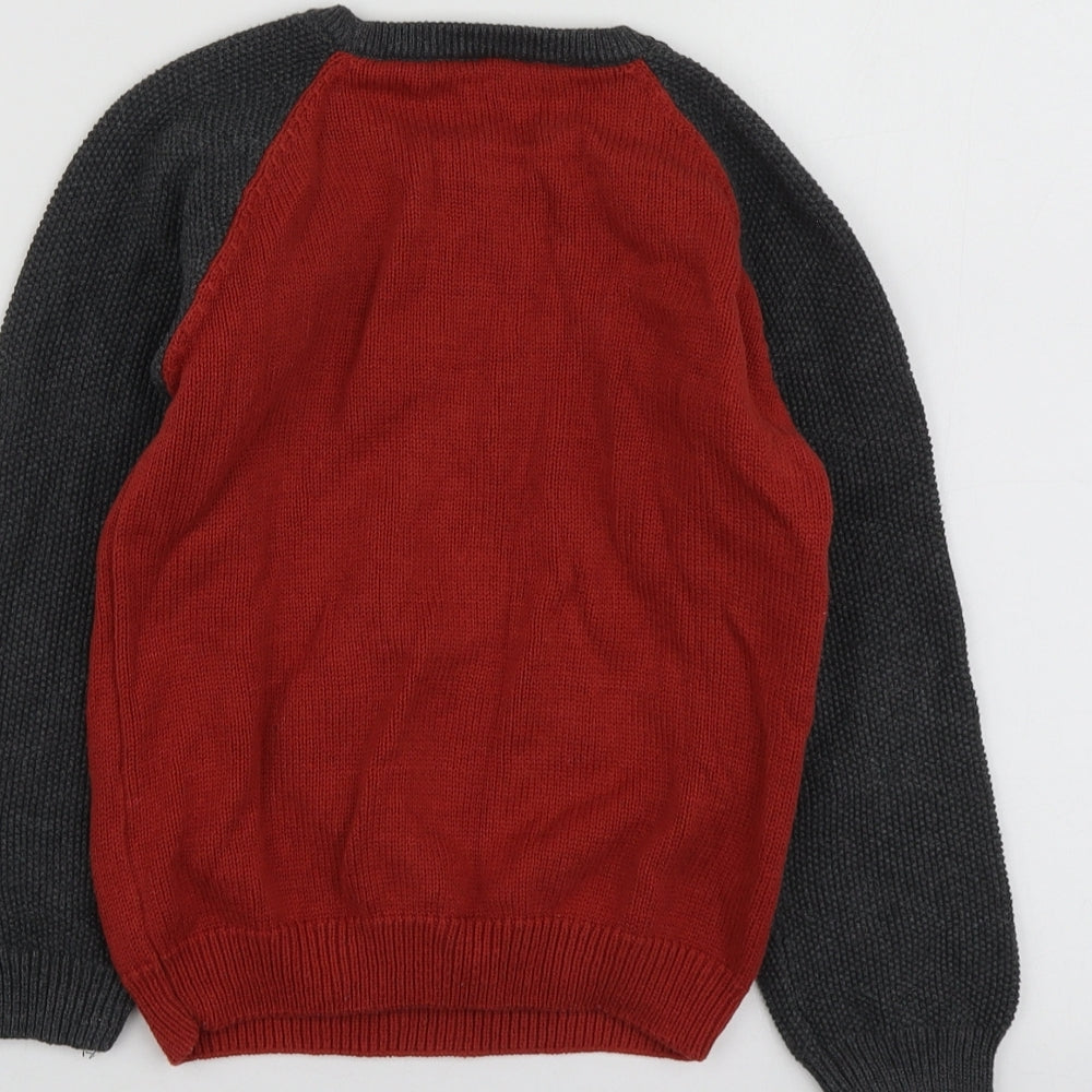 George Boys Multicoloured Round Neck Geometric Cotton Pullover Jumper Size 3-4 Years