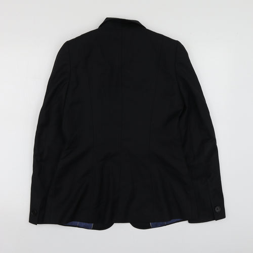 Quentin Reed Womens Black Striped Wool Jacket Suit Jacket Size 10