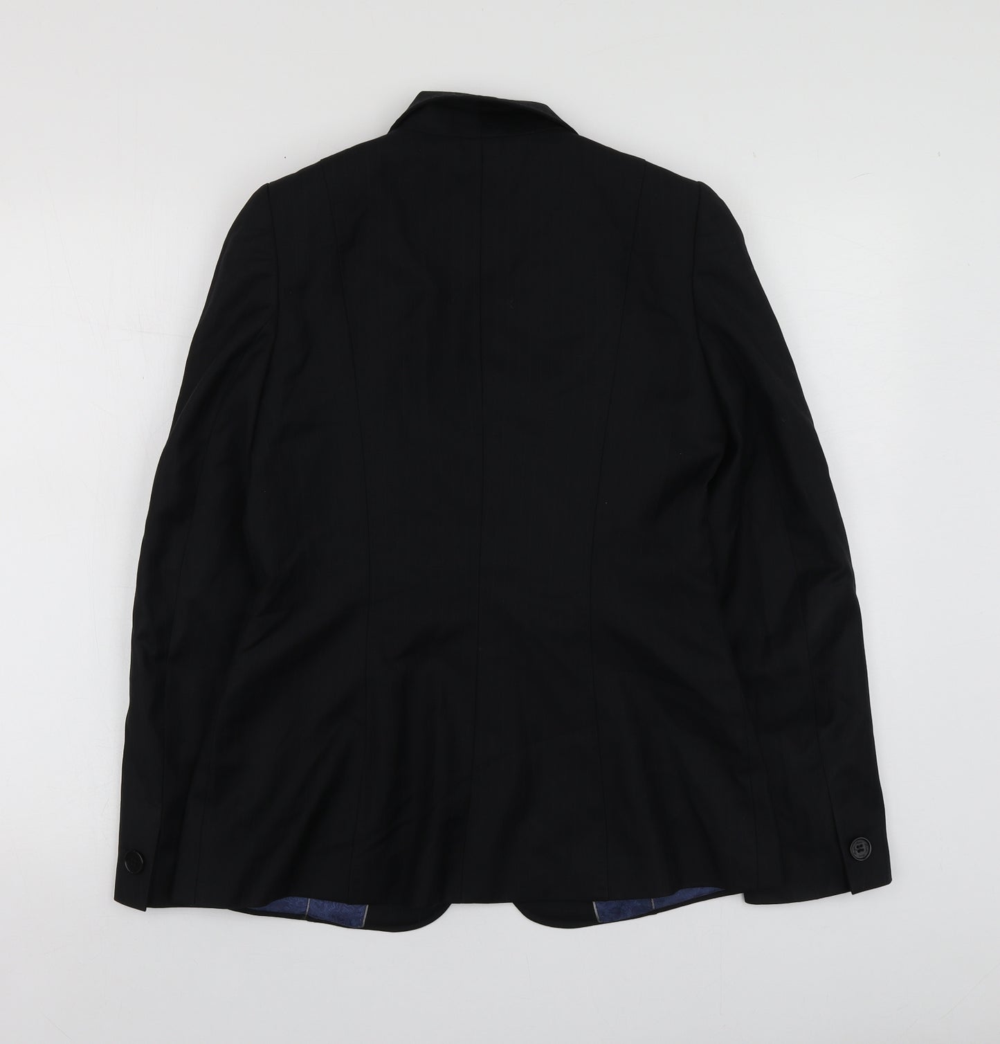 Quentin Reed Womens Black Striped Wool Jacket Suit Jacket Size 10