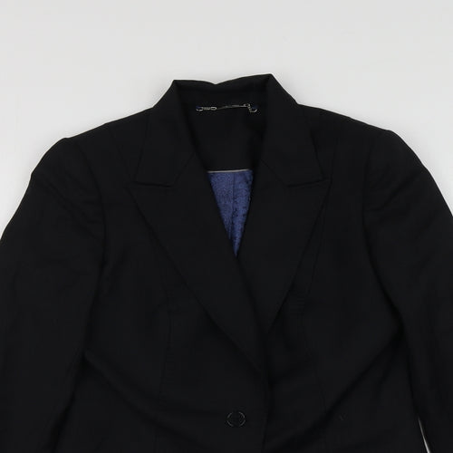 Quentin Reed Womens Black Striped Wool Jacket Suit Jacket Size 10