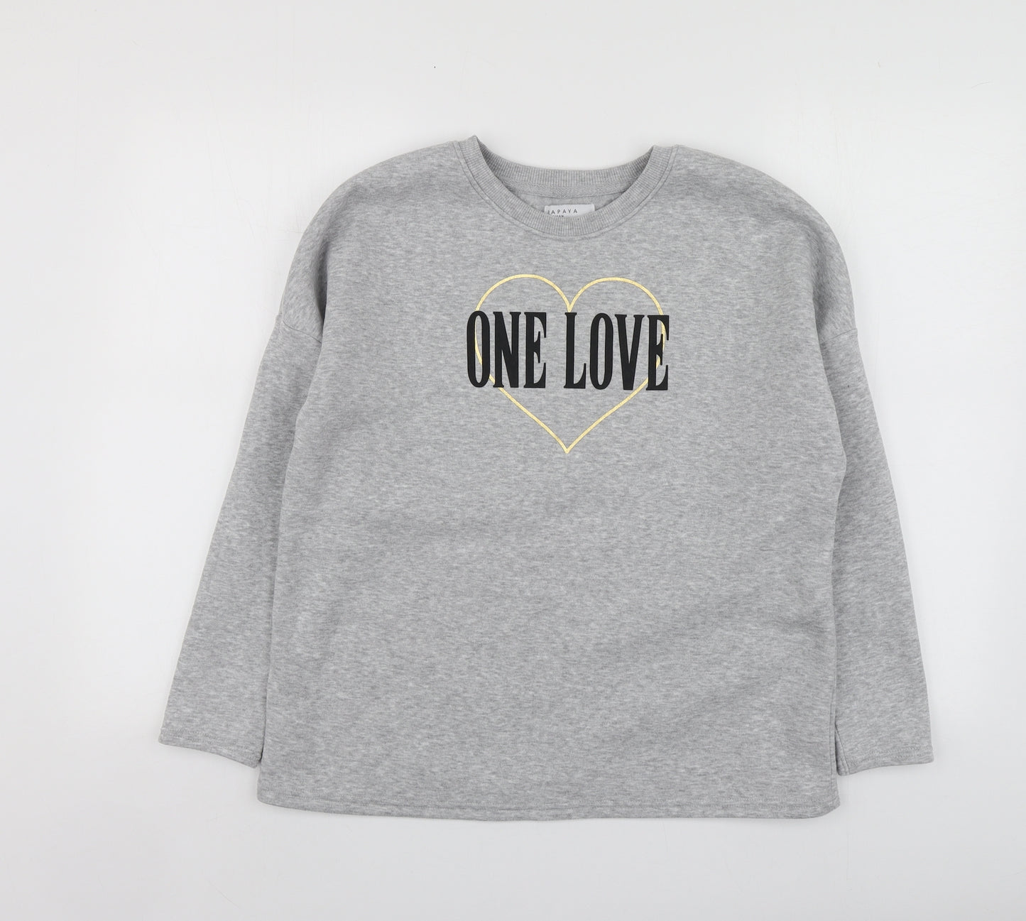 Papaya Womens Grey Geometric Polyester Pullover Sweatshirt Size M